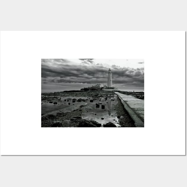 Monochrome St Mary's Island Wall Art by Violaman